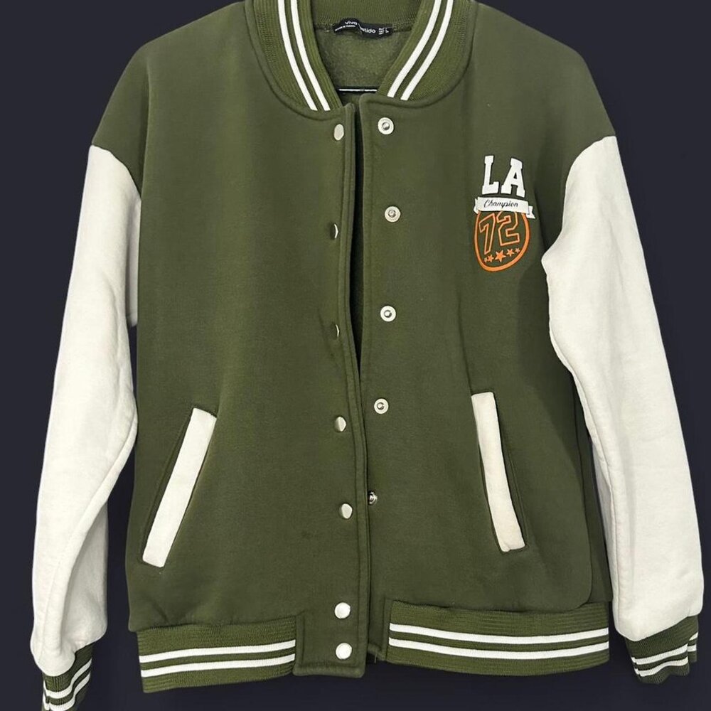 Viva Vestido Green Varsity Jacket Size Large
